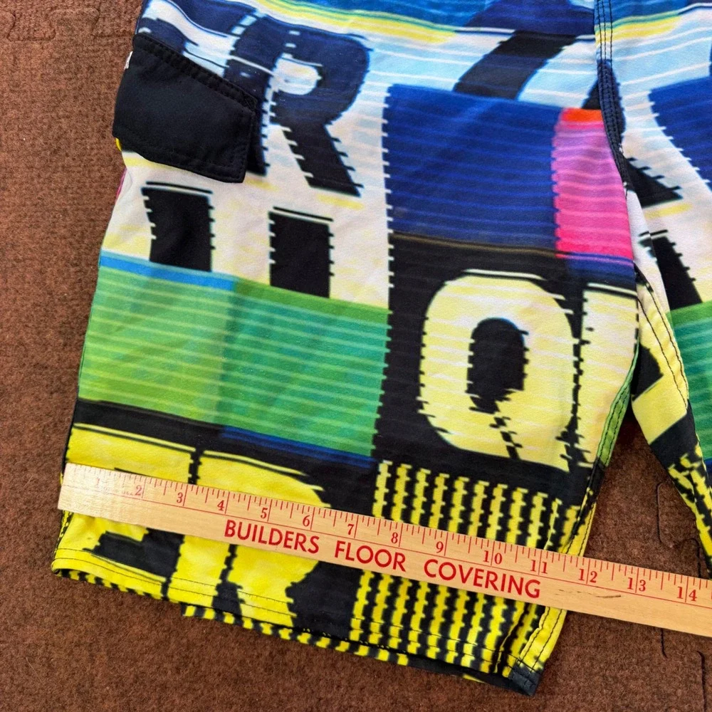 Quiksilver Cypher Series Board Shorts Mens 36 Multi Color Glitch 4-Way Stretch